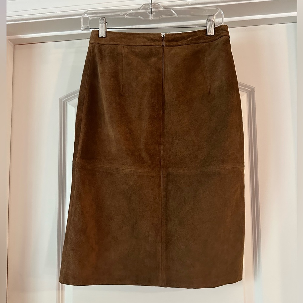 Banana Republic Suede Midi Skirt in Warm Brown - Picture 4 of 7